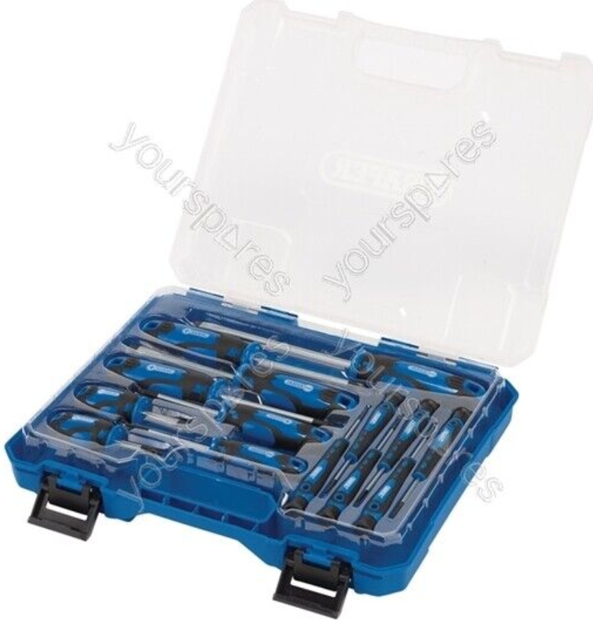Draper 03984 14 Piece Screwdriver Set with Case - Blue