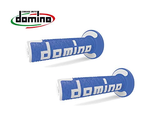 Free Shipping Off Road Domino Grips RPS Blue-White Closed D 22 Mm L 120 Mm