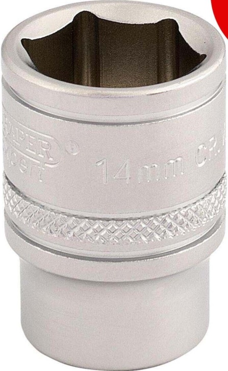 Draper 16540 6 Point Metric Socket 3/8"" Sq Dr 14mm
