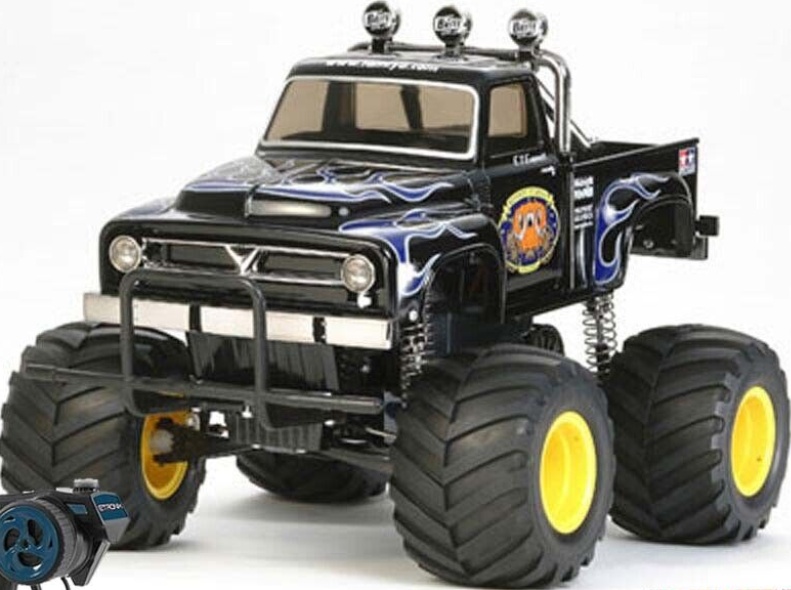 TAMIYA RC 58547 Midnight Pumpkin Black Edition 1:12 Premium Wheel Radio Bundle