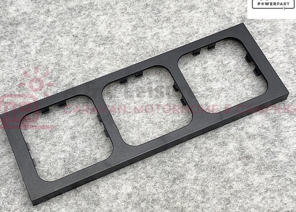 CBE C-Line Faceplate 3-Gang 3-Way MATT BLACK Caravan, Motorhome, Camper - PO407