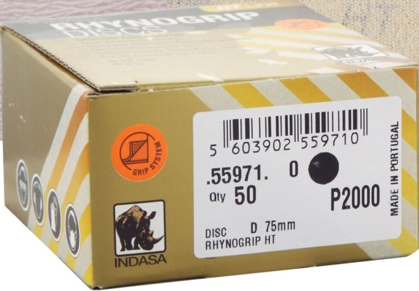 Indasa Rhynogrip HT Line 75mm 3"" Sanding Discs P2000 Box of 50 Grip System