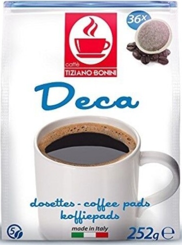 108 (3X36) BONINI DECAF DECAFFEINATED COFFEE PODS / PADS FOR PHILIPS SENSEO
