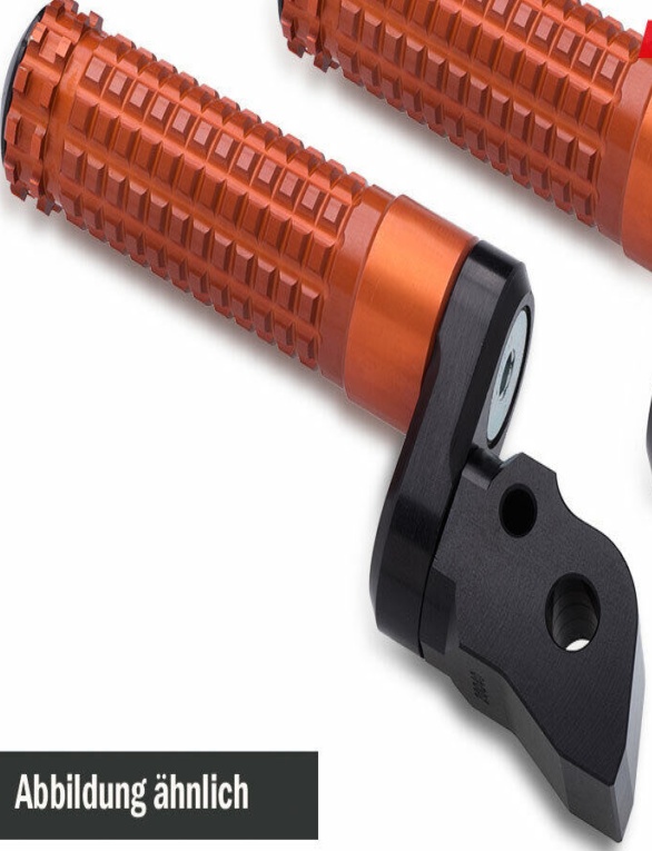 Mizu Schwarz/Orange Fußrastenpaar Flex Race 22Mm Für Sozius 20006 - Motorradteile & Ersatzteile - Fußrasten & Hebel - Image 2