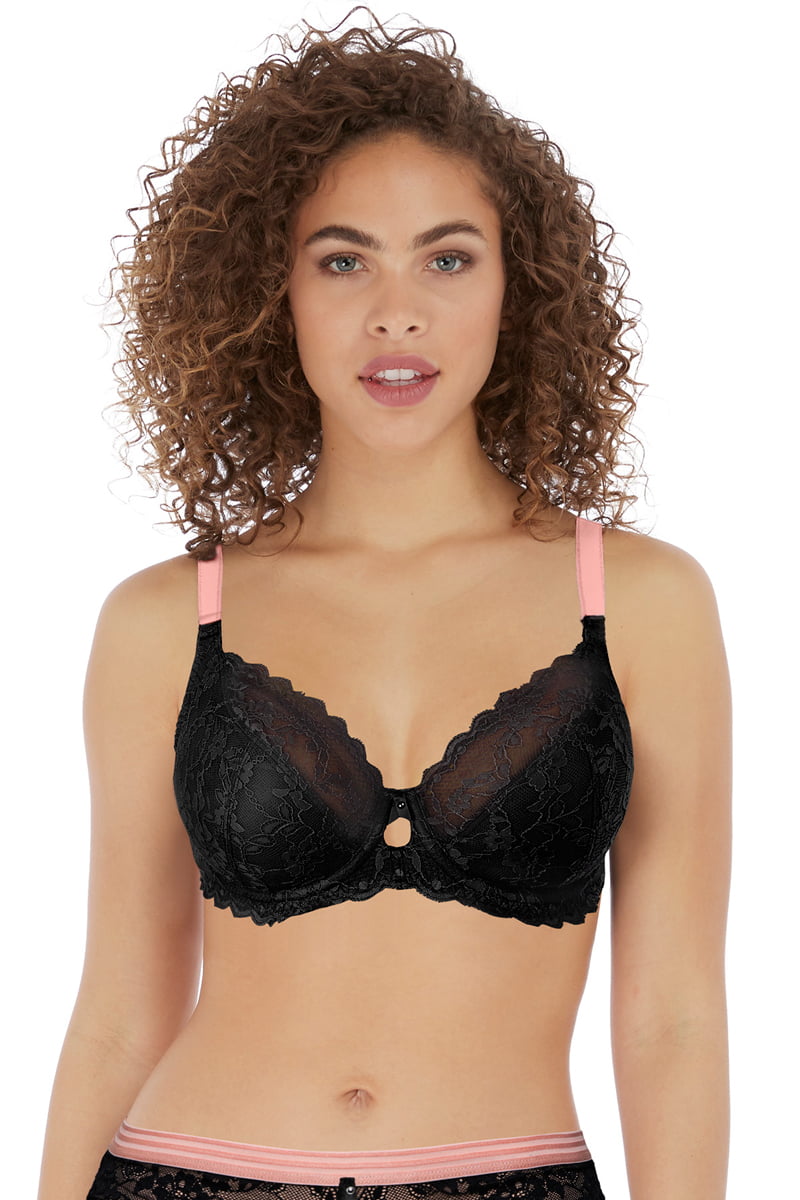 Freya Women's Black Offbeat Plunge Bra In 34G
