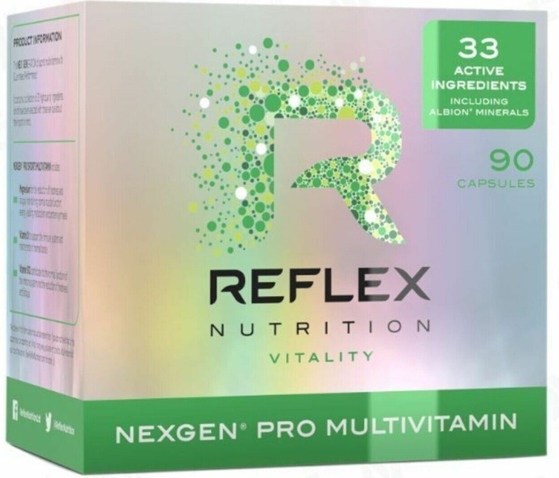 REFLEX NUTRITION NEXGEN PRO MULTIVITAMIN vitamin mineral formula enzymes 90 caps