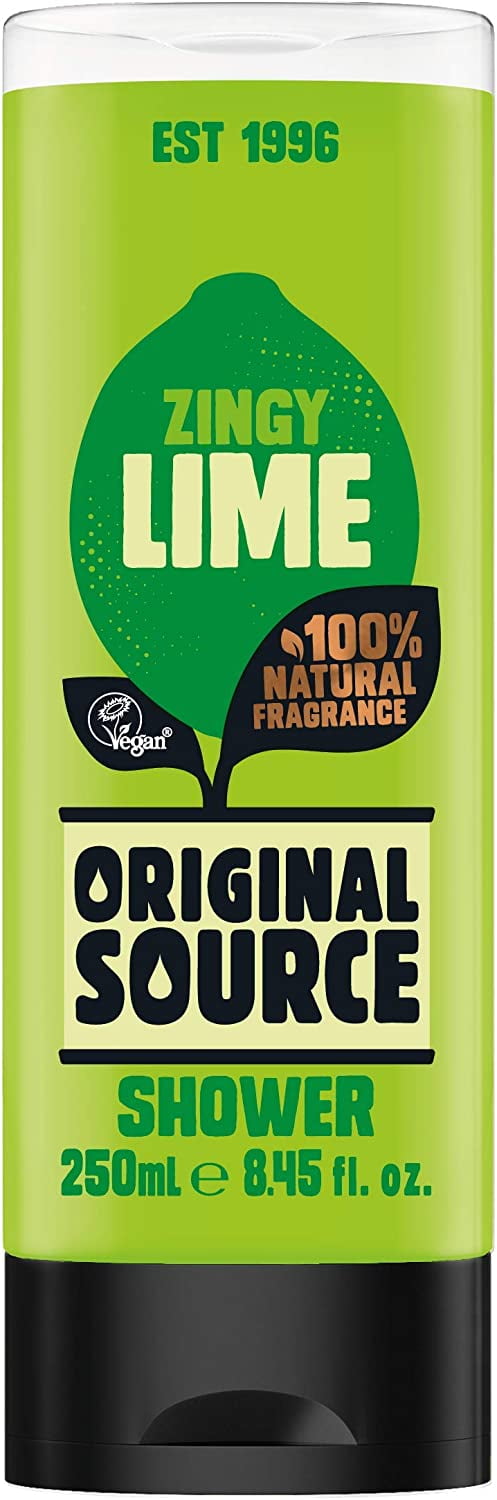 Original Source Zingy Lime Body Wash Shower Gel 4 Pack 250ml Natural Fragrance