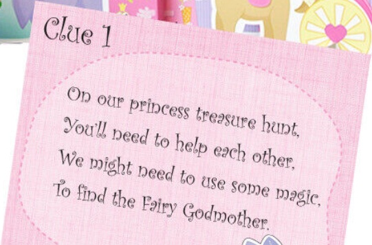 Princess Party Games for kids - Treasure Hunt for Jewels with Free Invitations