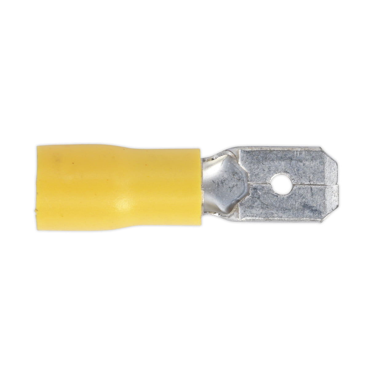 Sealey YT15 Push-On Male Terminal 6.3mm, Yellow - Pack of 100