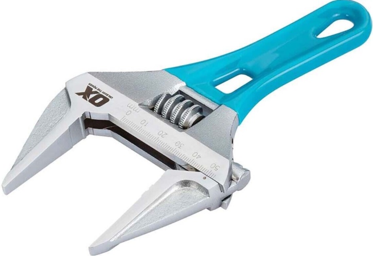 OX Tools OX-P560507 7"" 180mm Pro Stubby Adjustable Wrench Extra Wide Jaw