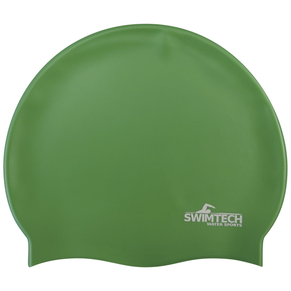 SwimTech Silicone Swim Cap One Size Green