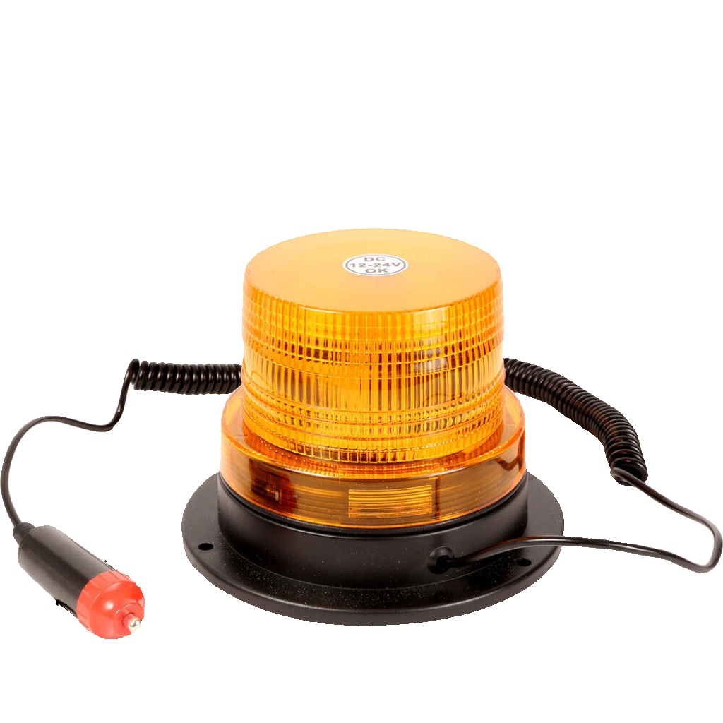 Magnetic Orange Amber 12v 24v LED Warning Safety Flashing Beacon Light Car Van