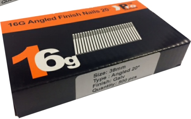 2 x 500 nail packs- size 38mm 16g ANGLED 20� - for Dewalt ,Paslode ,Hitachi