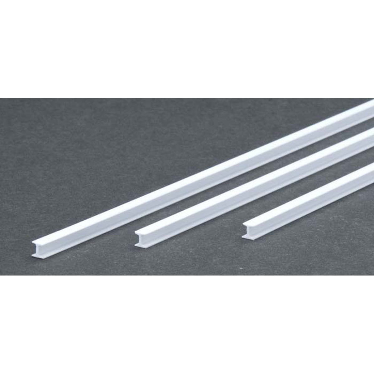 Evergreen Scale Models (285) H-Profile, 350x4.0x3.7 - 5/32 mm, 3 Pieces