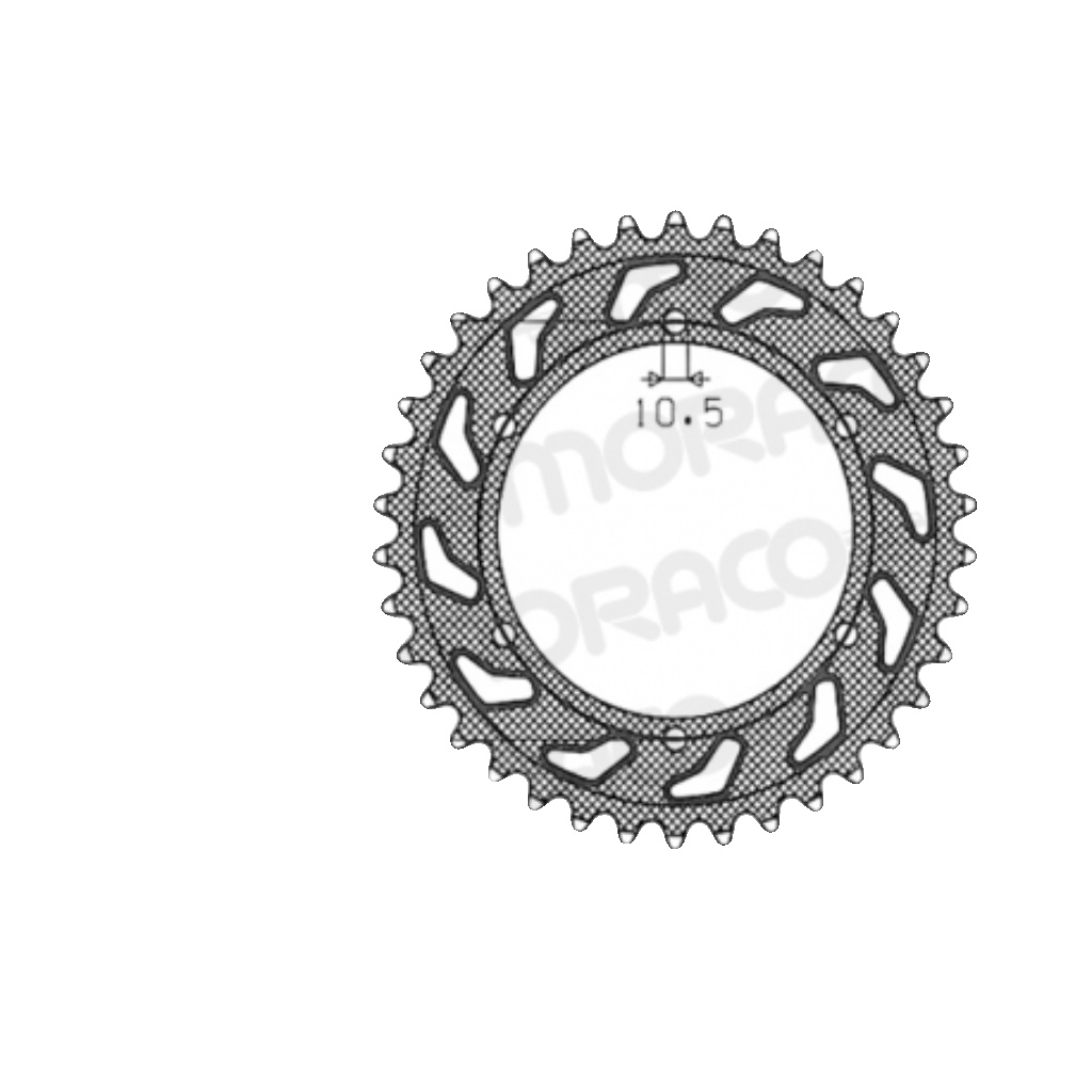 Crown Supersprox Steel Kawasaki-Suzuki 530 x 38 for Moto Spare Parts Accessories