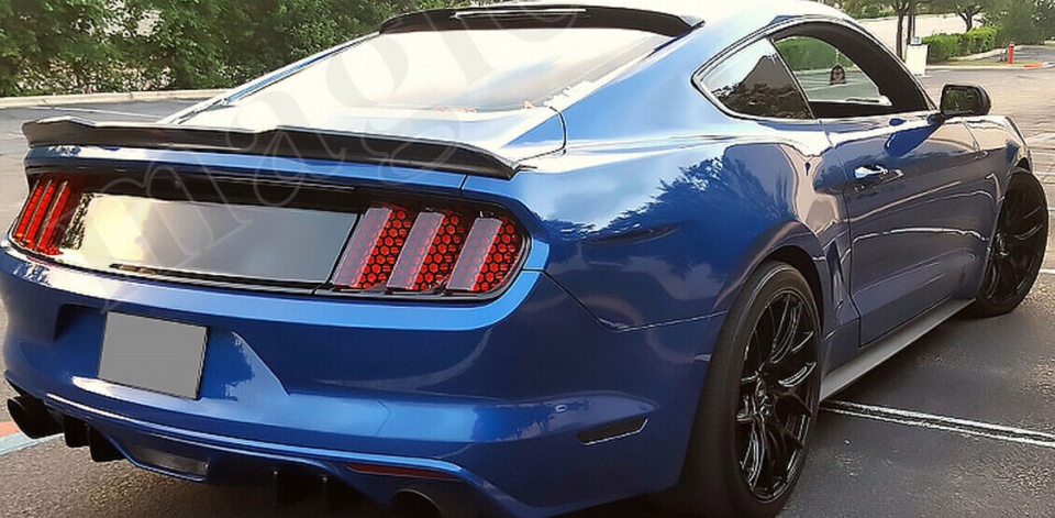 For 2015-2022 Ford Mustang GT H-Style Gloss Black Rear Trunk Boot Spoiler Wing