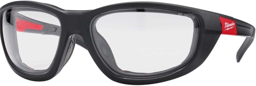 MILWAUKEE PREMIUM SAFETY GLASSES WITH GASKET - CLEAR LENSES - 4932471885