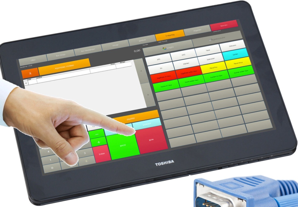 15.6"" 39.6cm Modern LED 10-Point USB Elo Touchscreen Monitor Toshiba 6149-B1T T2