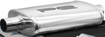 Exhaust Silencer 3"" 76mm 5"" x 8"" Oval x 14"" Profusion 304 Stainless Steel