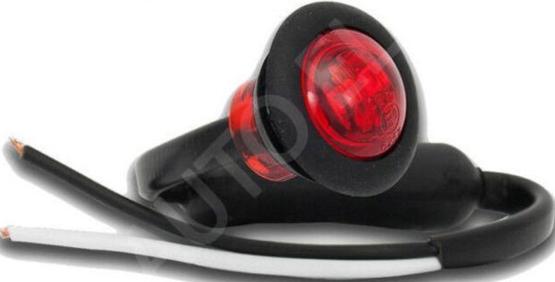 181RME Round Red Button Marker Lamp 12/24v Trailer Car Van Truck Led Autolamps