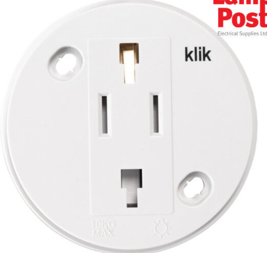 Hager Klik S27 6A 3 Socket Round Socket Outlet