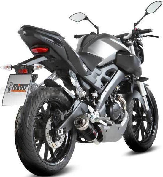 Mivv Complete Exhaust GP Black Stainless Steel for Yamaha Yzf R125 2014 > 2018