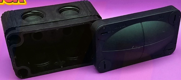 Wiska Combi 206 Small Weatherproof Outdoor Junction Box Black c/w Wago + Glands