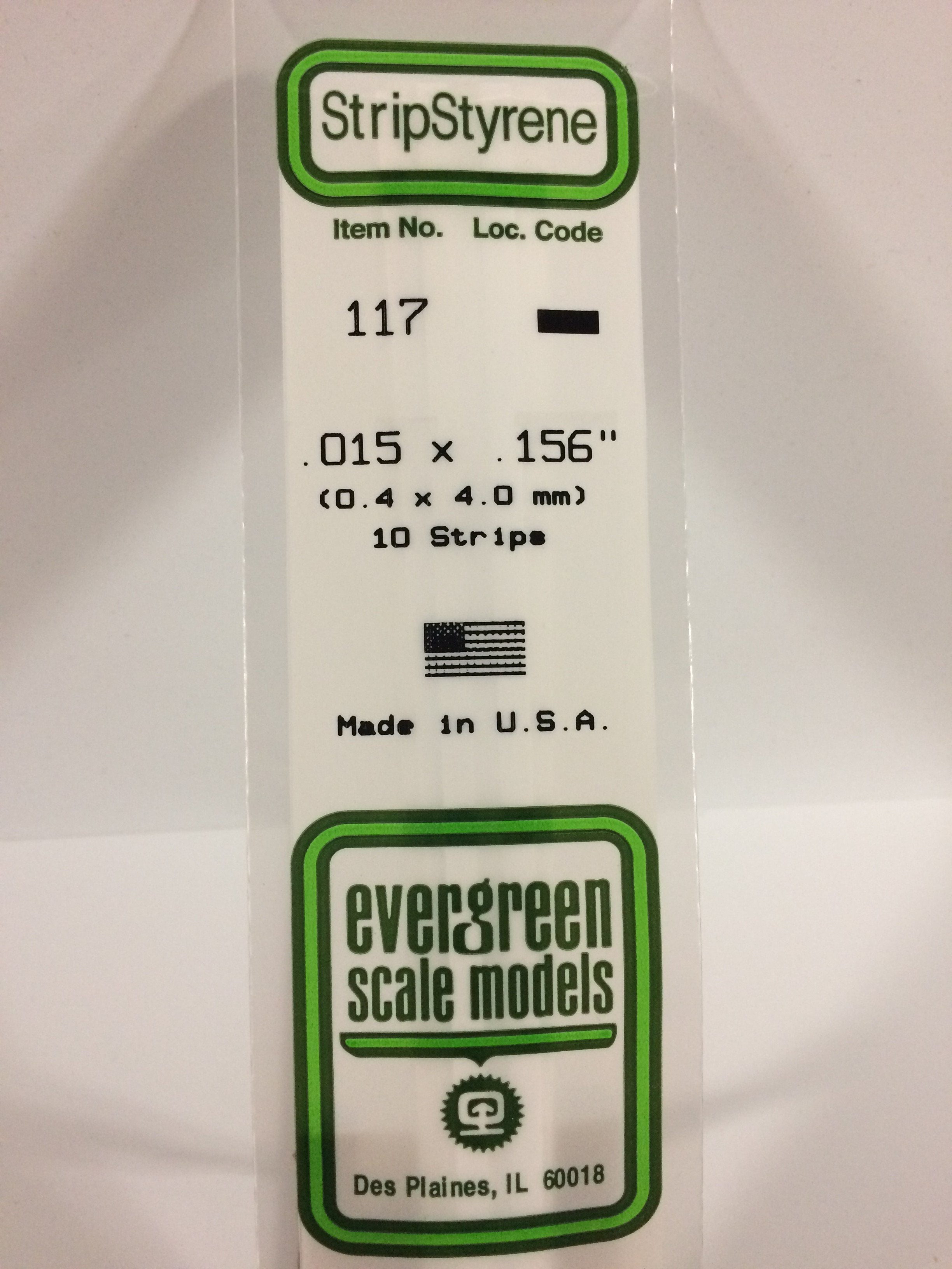 Top Evergreen Scale Models 350 x 0.38 x 4.0 mm, 10 Pieces Article Number 117