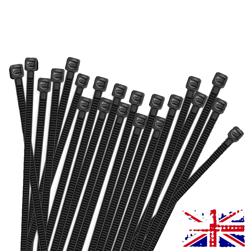1000 PACK 300MM X 4.8MM NYLON PLASTIC STRONG BLACK CABLE TIES TIE WRAPS ZIP TIES