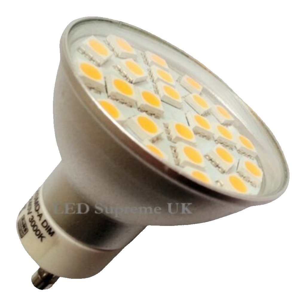 GU10 21 SMD LED 240V 2.6W 310LM WHITE BULB ~50W