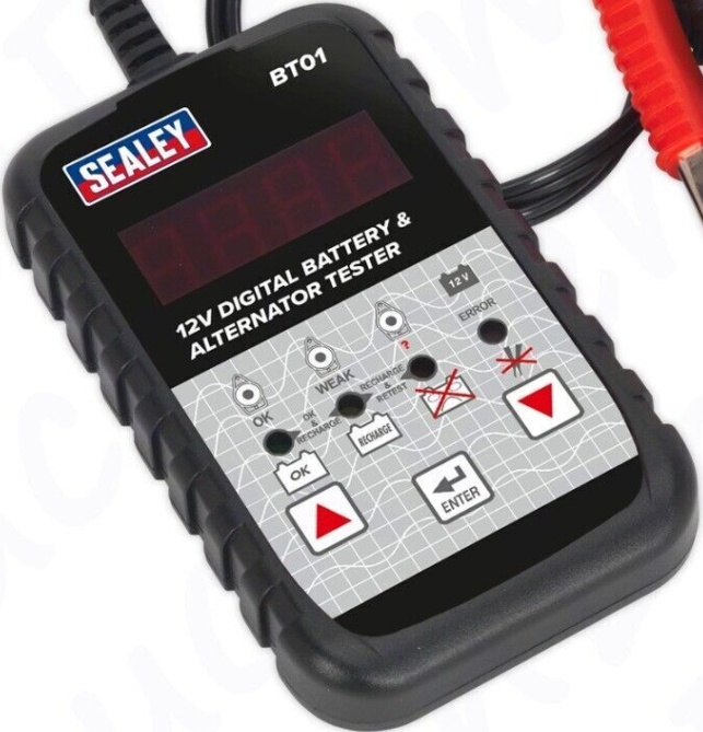 Sealey Battery Alternator Tester Compact Digital LED Screen Car Van 12V
