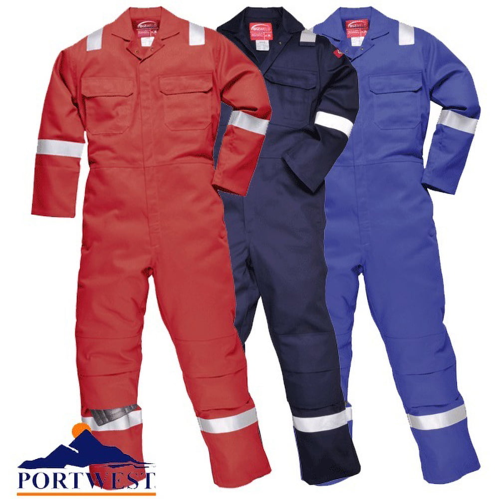 Portwest (L/R, Navy) Bizweld Iona Flame Resistant Work Overall/Coverall Blue,Multicoloured