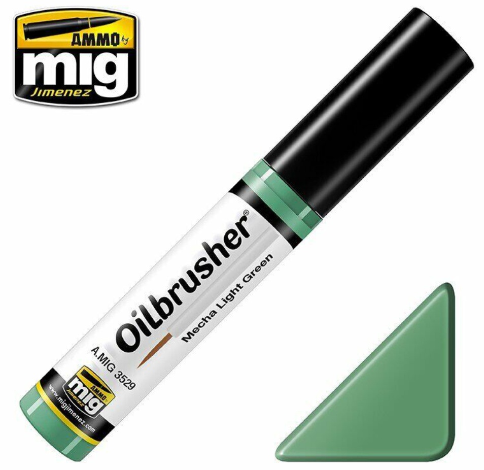 Ammo By Mig Jimenez Mecha Light Green Oilbrusher Brush Applicator - A.MIG-3529