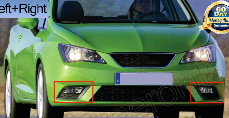 Pair Front Lower Bumper Grille Fog Light Grill Cover For Seat Ibiza 6J 2012-2016