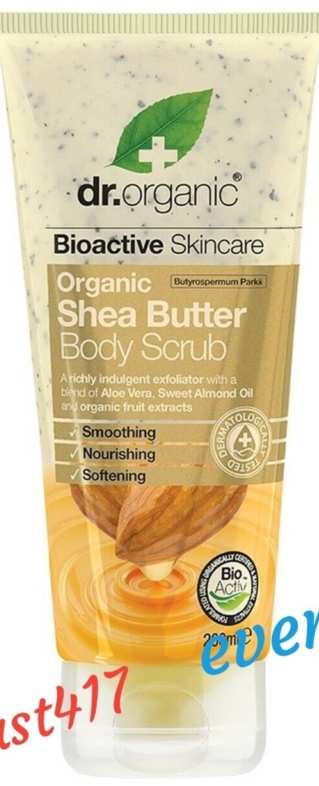 Dr Organic Shea Butter Body Scrub Vegan Skincare Organically Sourced 3x 200ml