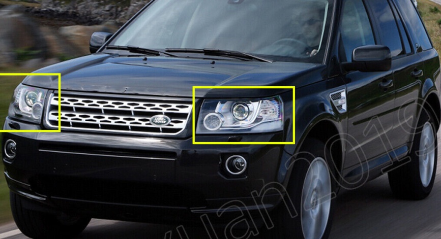 1Pair Headlamp Headlight Lens Cover For Land Rover Freelander 2 L359 2012-2014