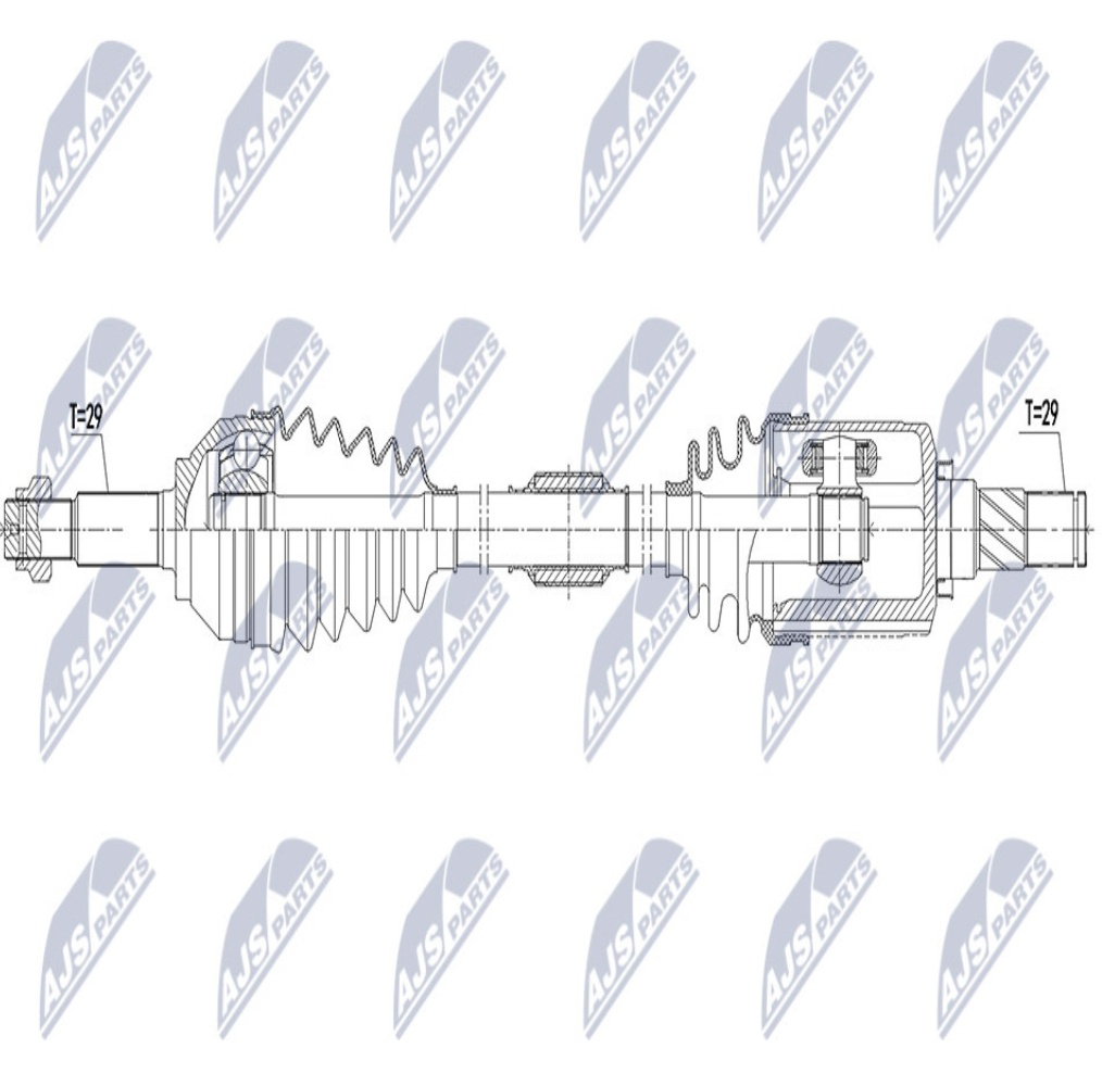 Driveshaft Front Axle Left Manual Transmission NPW-NS-128 NTY