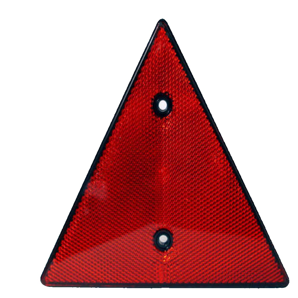 2x Triangular Red Reflectors- Screw-fit Rear Triangle Pair for trailers caravans