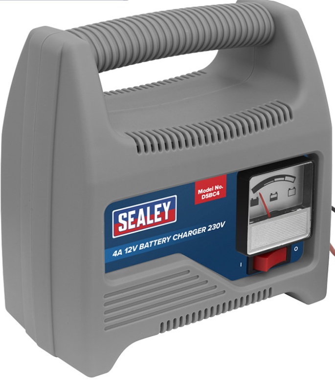Sealey DSBC4 Battery Charger 12V 4Amp 230V Automatic Car / Bike / Van 12-48Ah