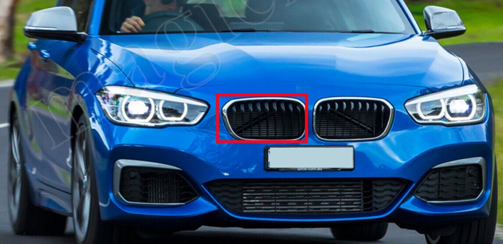1x Right Front Kidney Grille For BMW 1 Series F20 F21 2015-2019 LCI Chrome+Black