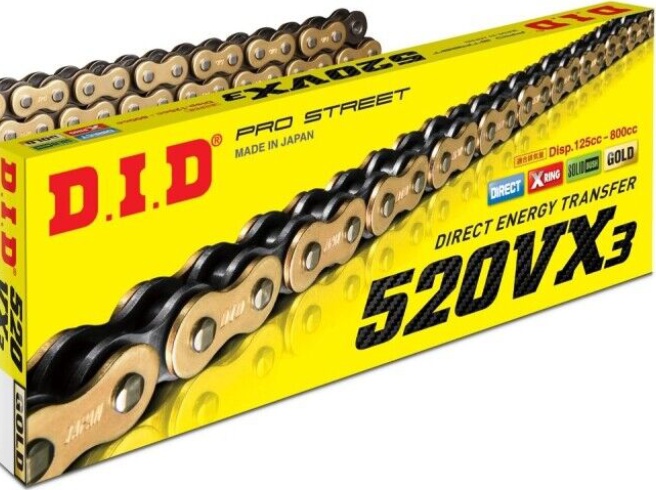 DID 520 VX3 112 Links Gold Transmission Chain Yamaha 125 WR 1998 2002