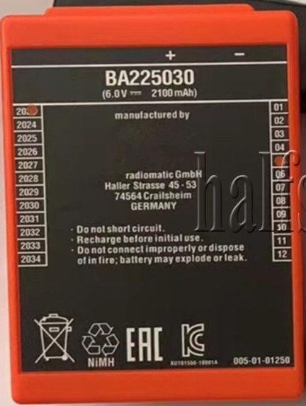 New BA225030 6V 2100mAh Ni-Mh Battery For HBC Pump Truck Remote Control Battery