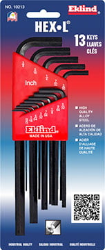 Eklind REK10213 Imperial Long Handle Hex L-Key Set, 13 Piece