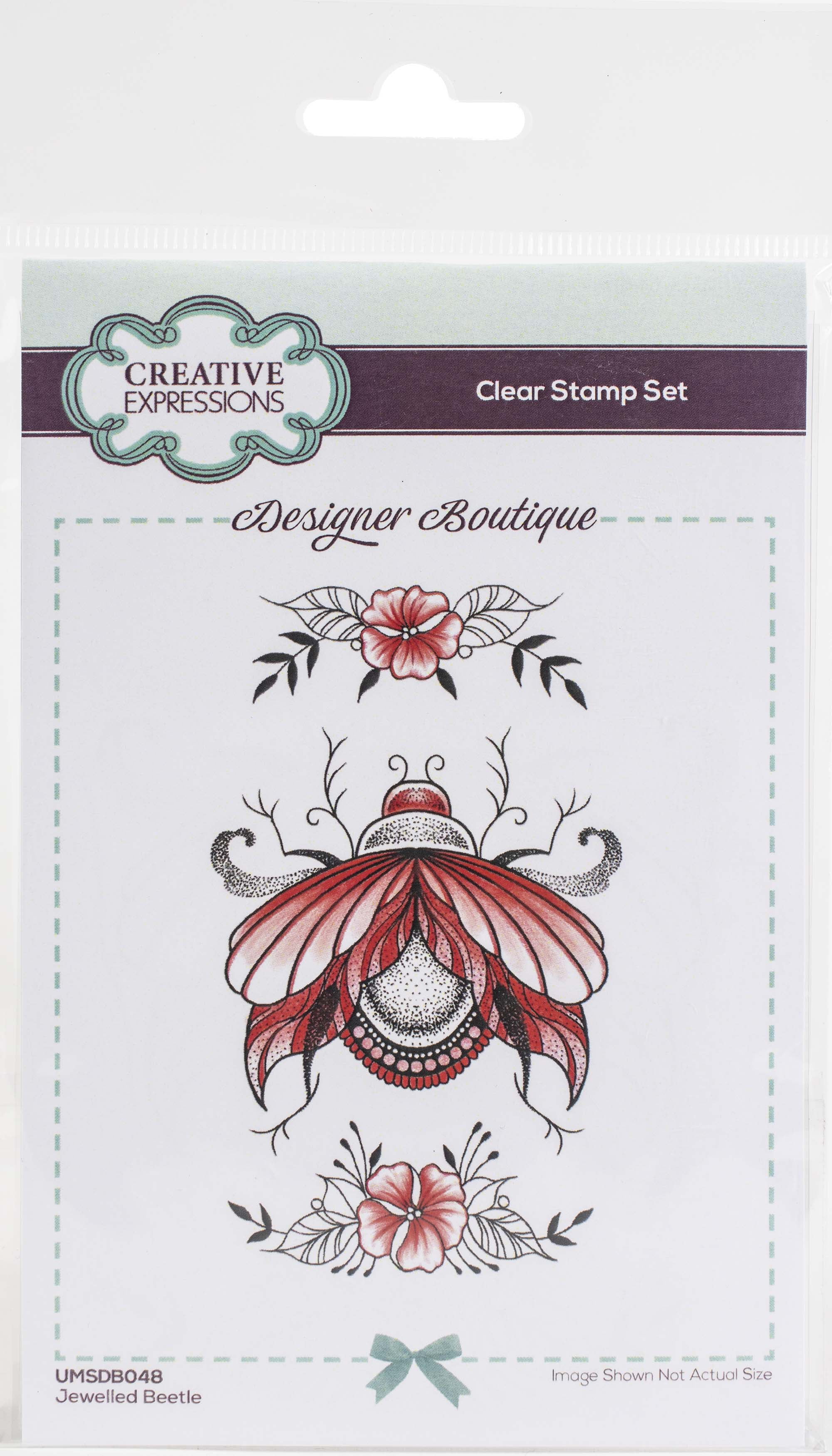 Creative Expressions Designer Boutique Collection Jewelled Beetle A6 Clear Stamp