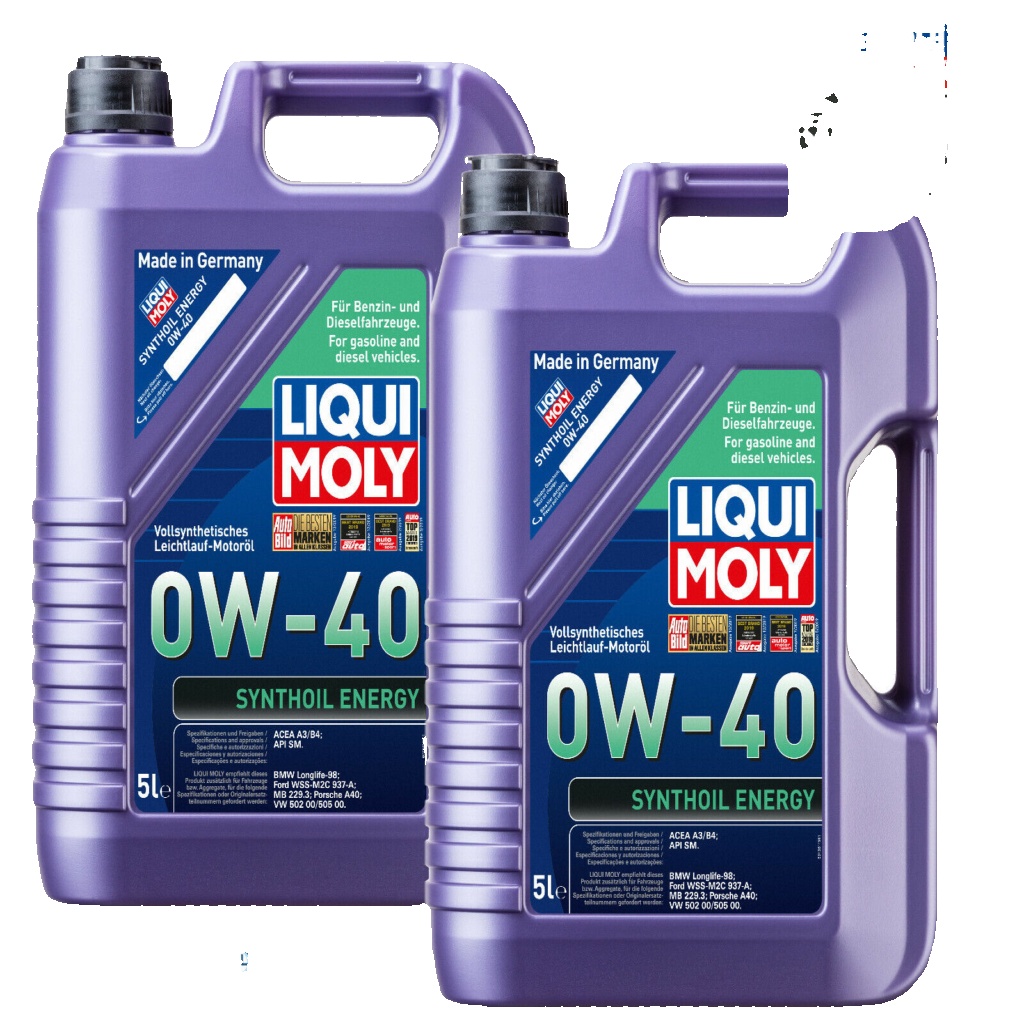 2 x Liqui Moly Synthoil Energy Fully Synthetic 0W40 Engine Oil - 5 Litre