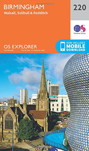 Birmingham Walsall Solihull Redditch 220 Explorer Map Ordnance Survey