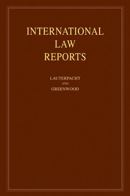 International Law Reports Lauterpacht Greenwood Lee Hardback Volume 142