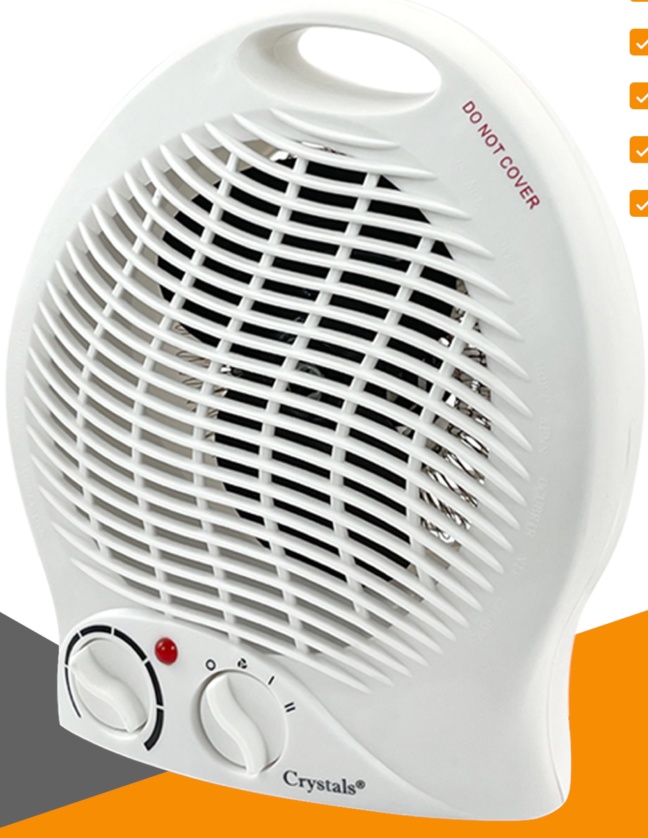 Fan Heater 2KW 2000W Portable SILENT Electric White Hot & Cold Air Upright