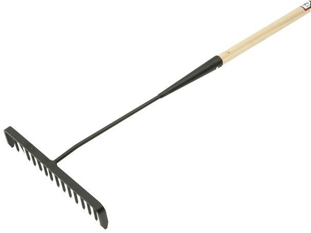 Tarmac Rake 16 Round Teeth - Wooden Handled - Faithfull 311