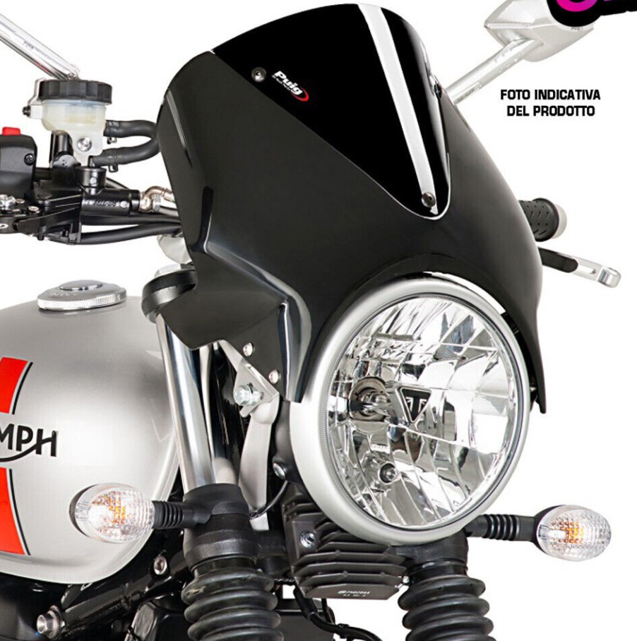 Puig Black Fairing With Black Vision Screen Triumph Bonneville SE 2009-2015